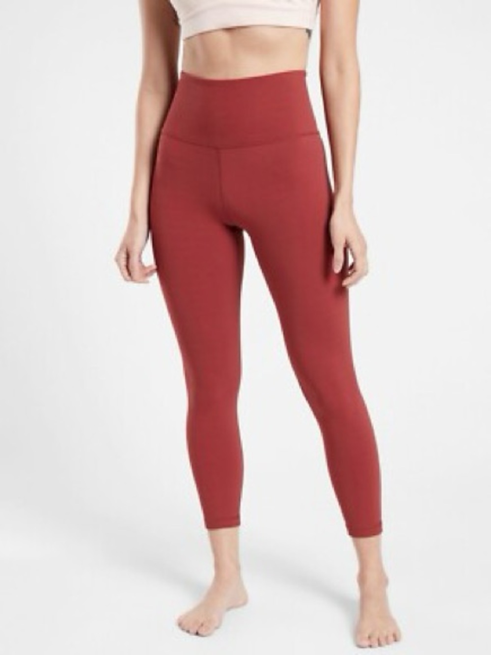 Athleta Elation 7/8 Leggings Tea Dye Red